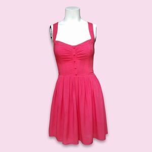🌹 Criss Cross Back Mini Pink Sundress